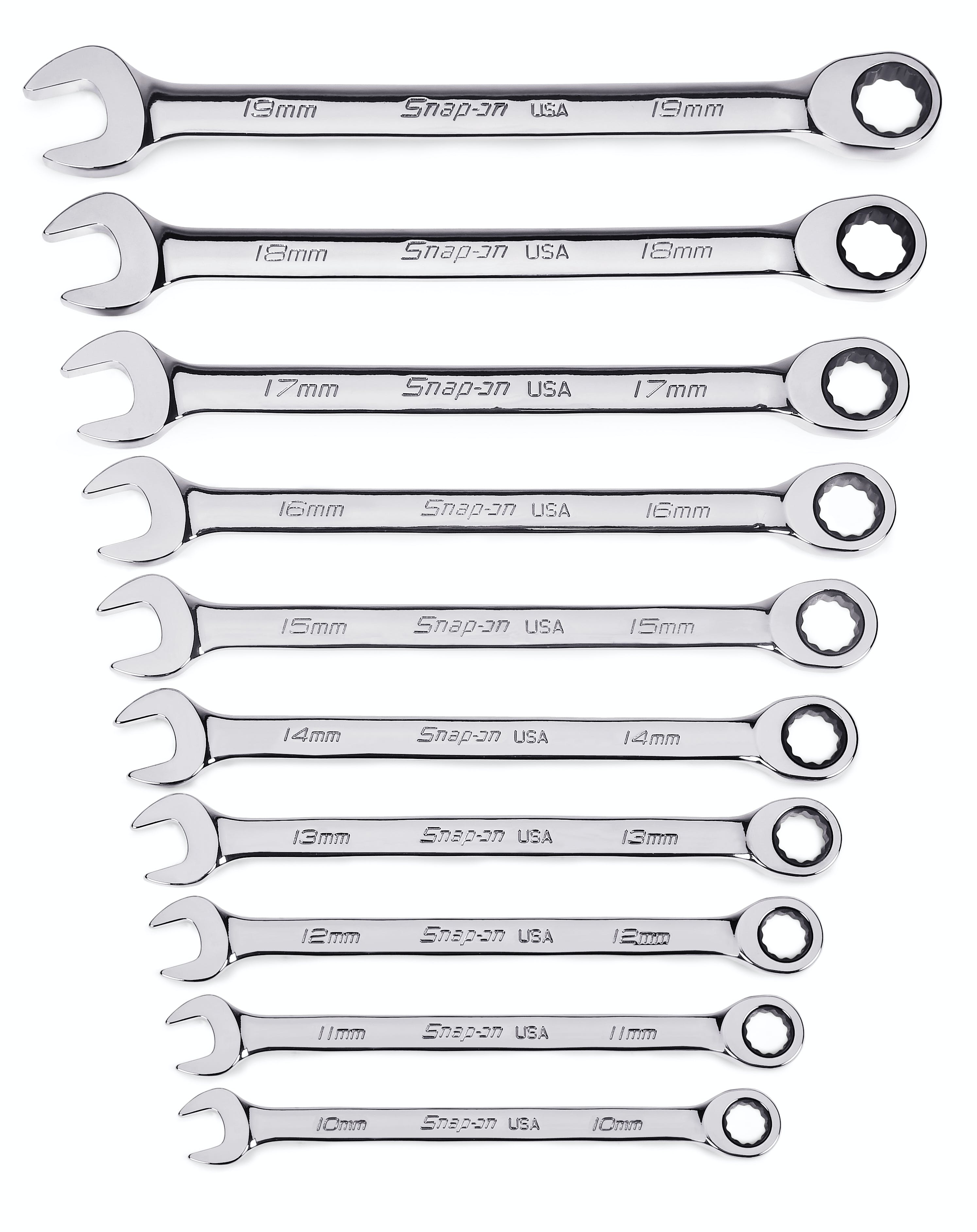 10 pc Metric Flank Drive® Non-Reversible Ratcheting Combination Wrench Set (10-19 mm) | OXRM710A 10 pc Metric Flank Drive® Non-Reversible Ratcheting Combination Wrench Set (10-19 mm) | OXRM710A